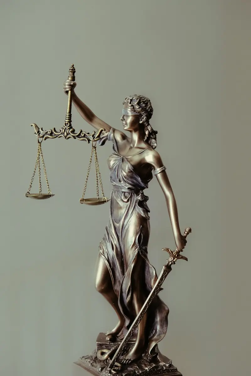 Professional law office with scales of justice representing personal injury legal practice